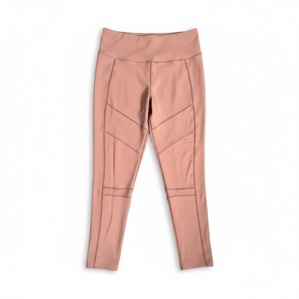 Zella Moto Ribbed High Waist Ankle Leggings - Purple Taupe - Large - Picture 4 of 5